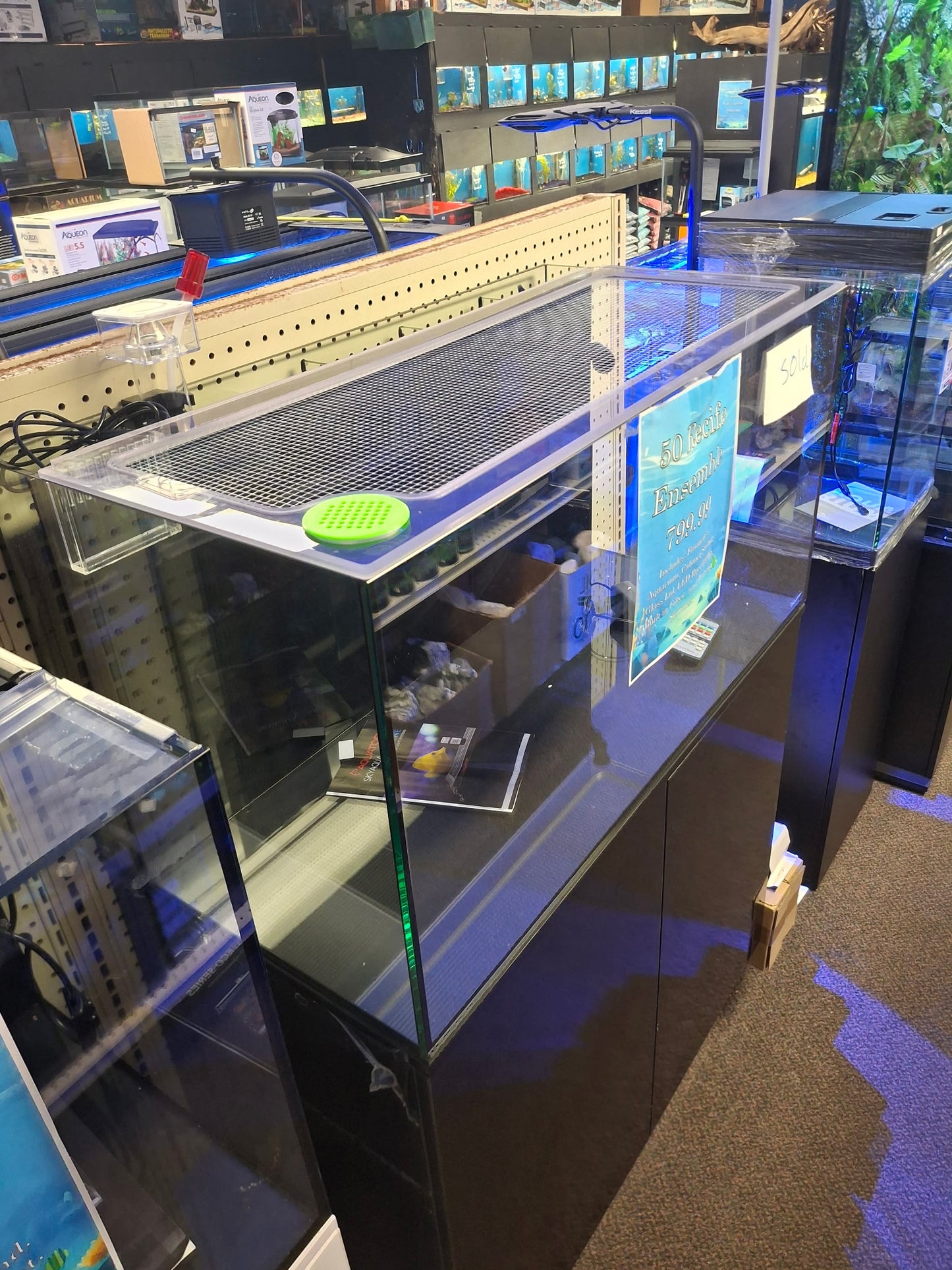 AQUATOP Recife ECO 24 | 40 | 50 AIO Mesh Solid Frame Polycarbonate Aquarium Lid